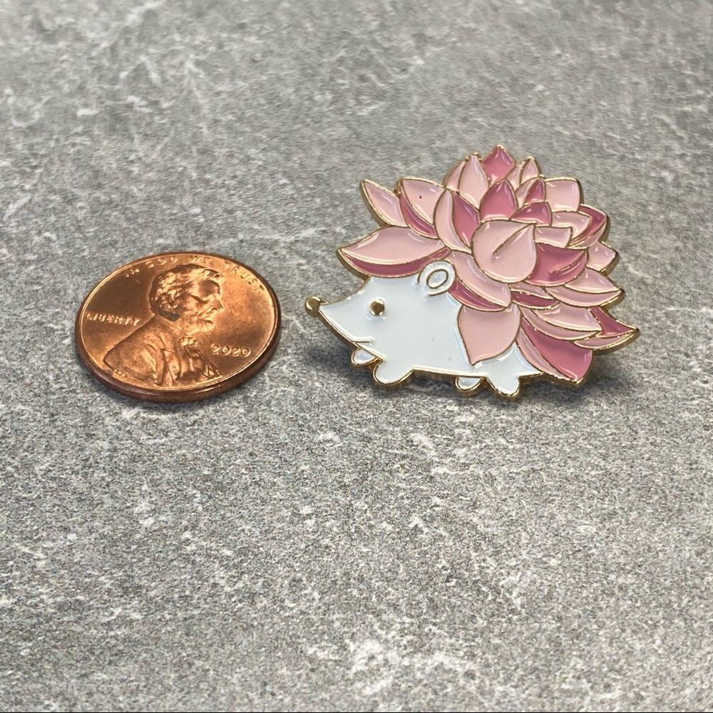 Pink Porcupine Enamel Pin/ Brooch Lapel - Picture 3 of 6